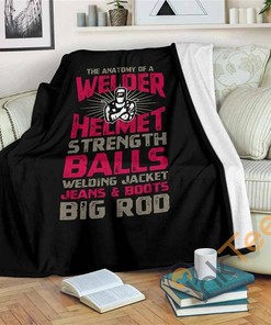 Welder Anatomy Sherpa Fleece Blanket Gifts for Family, for Couple