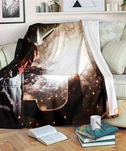 Welder At Work Sherpa Fleece Blanket Gifts for Family, for Couple