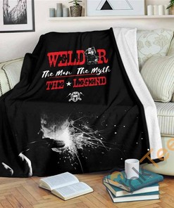 Welder Legend Sherpa Fleece Blanket Gifts for Family, for Couple