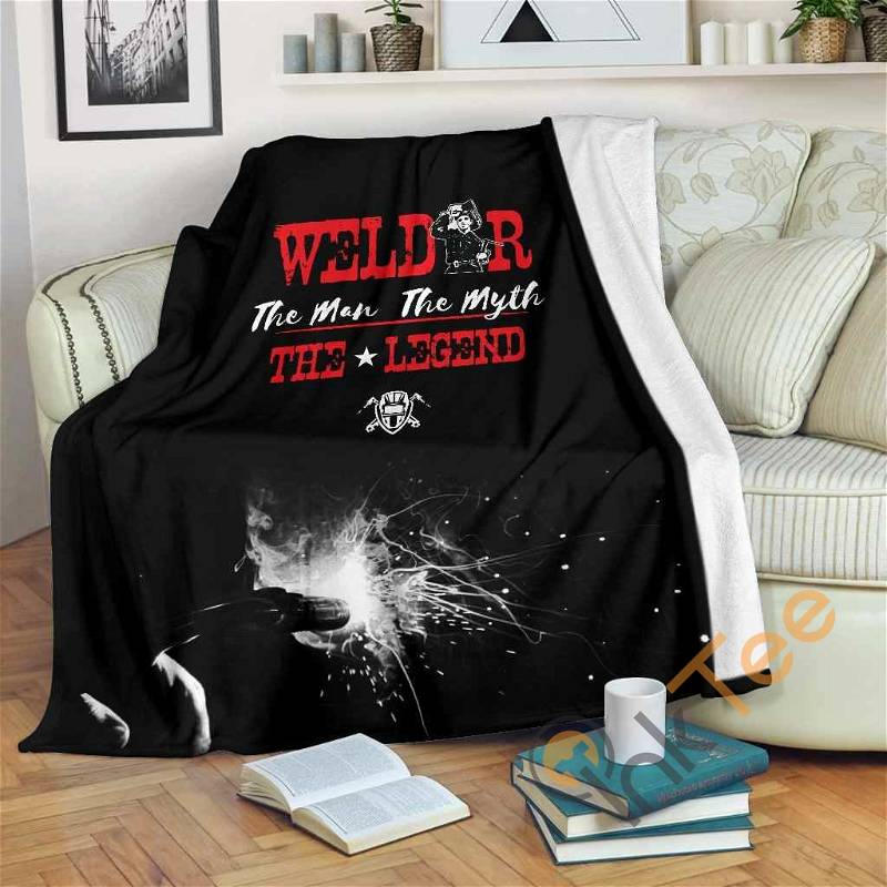 Welder Legend Sherpa Fleece Blanket Gifts for Family, for Couple