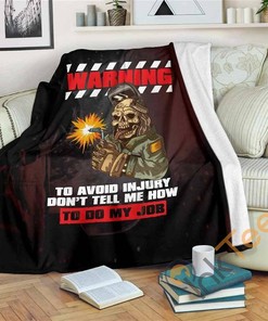 Welder Warning Sherpa Fleece Blanket Gifts for Family, for Couple