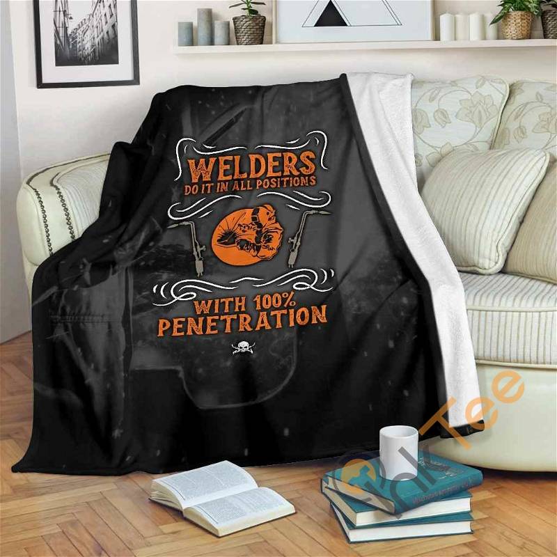 Welders Do It In All Positions Sherpa Fleece Blanket Gifts for Family, for Couple