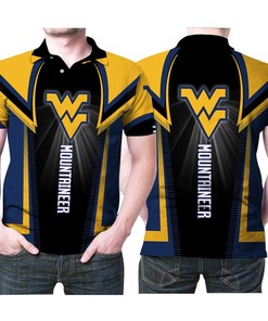 West Virginia Mountaineers Ncaa Bright Logo 3D All Over Print Polo Shirt