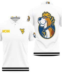 West Virginia Mountaineers Ncaa Classic White With Mascot Logo 3D All Over Print Polo Shirt