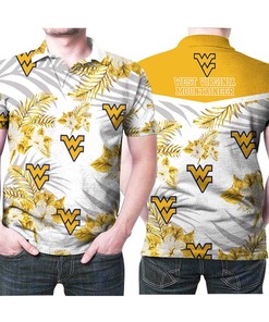 West Virginia Mountaineers Team Logo Leaves Vintage Polo Shirt