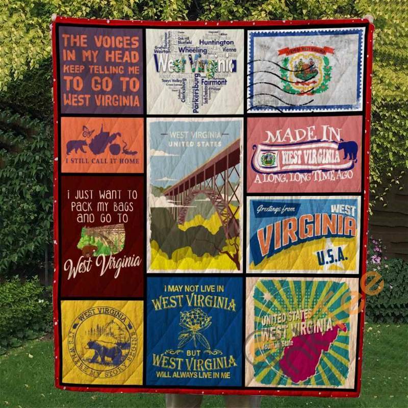 West Virginia Quilt Blanket Bedding Set With Pillowcase Option