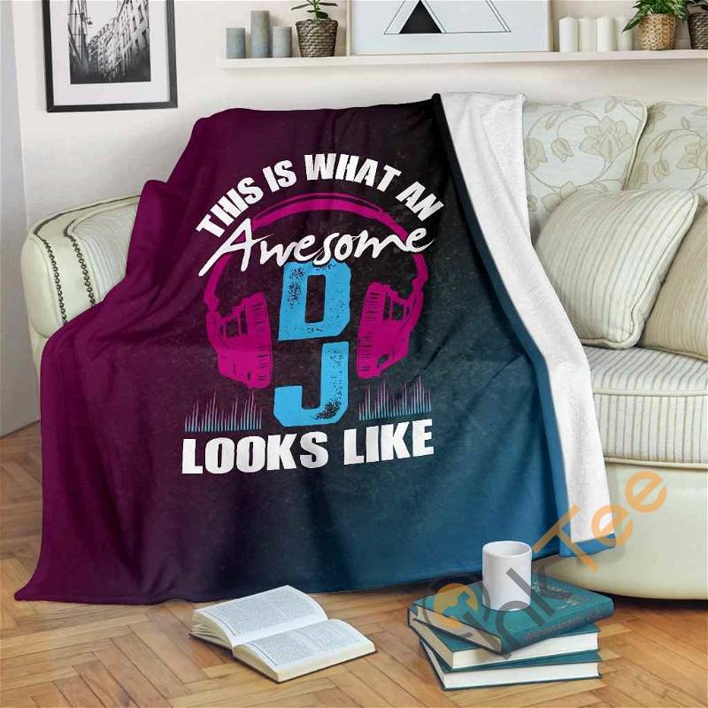 What An Awesome Dj Looks Like Sherpa Fleece Blanket Gifts for Family, for Couple