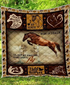 What If I Fall Oh But Darling What If You Fly Horse Quilt Blanket Bedding Set