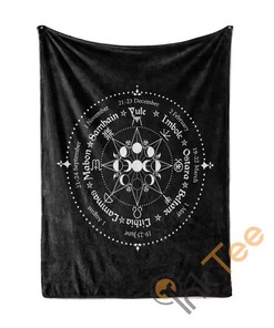 Wheel Of The Year Witch Wicca Sherpa Fleece Blanket Gifts for Family, for Couple