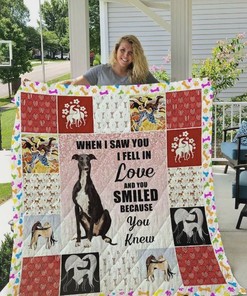When I Saw You I Fell In And You Smiled Because You Knew Greyhound Quilt Blanket Bedding Set