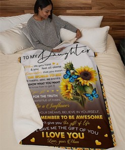 When Life Get Hard You Feel Alone Mom To Daughter Fleece Blanket Quilt Blanket Bedding Set For Daughter
