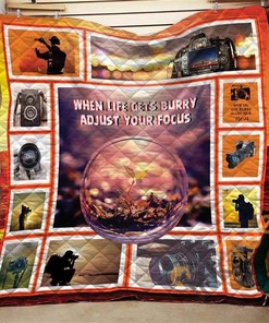 When Life Gets Blurry Camera Quilt Blanket Bedding Set