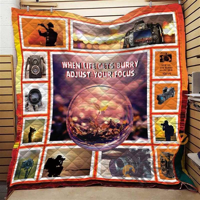 When Life Gets Blurry Camera Quilt Blanket Bedding Set