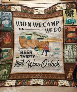When We Camping We Do Quilt Blanket Bedding Set