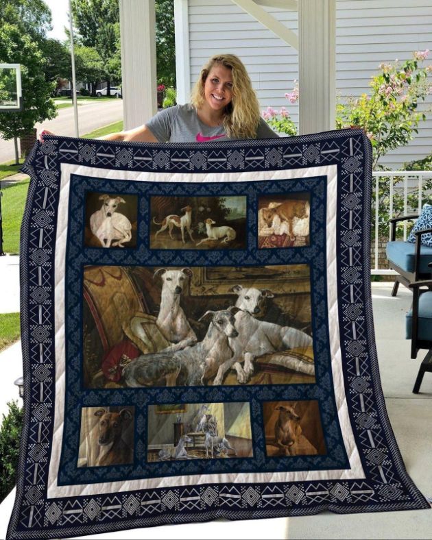 Whippet Picture Collection Quilt Blanket Bedding Set