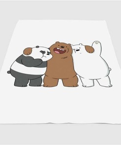 White Bear Panda Sherpa Fleece Blanket Gifts for Family, for Couple