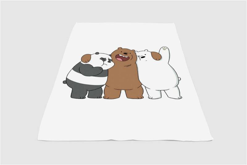 White Bear Panda Sherpa Fleece Blanket Gifts for Family, for Couple