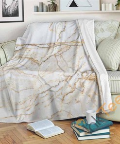 White Brown Grunge Marble Sherpa Fleece Blanket Gifts for Family, for Couple