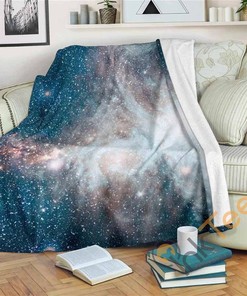 White Cloud Galaxy Space Sherpa Fleece Blanket Gifts for Family, for Couple