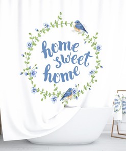 White Floral Shower Curtain, Cottage Chic Bathroom Decor