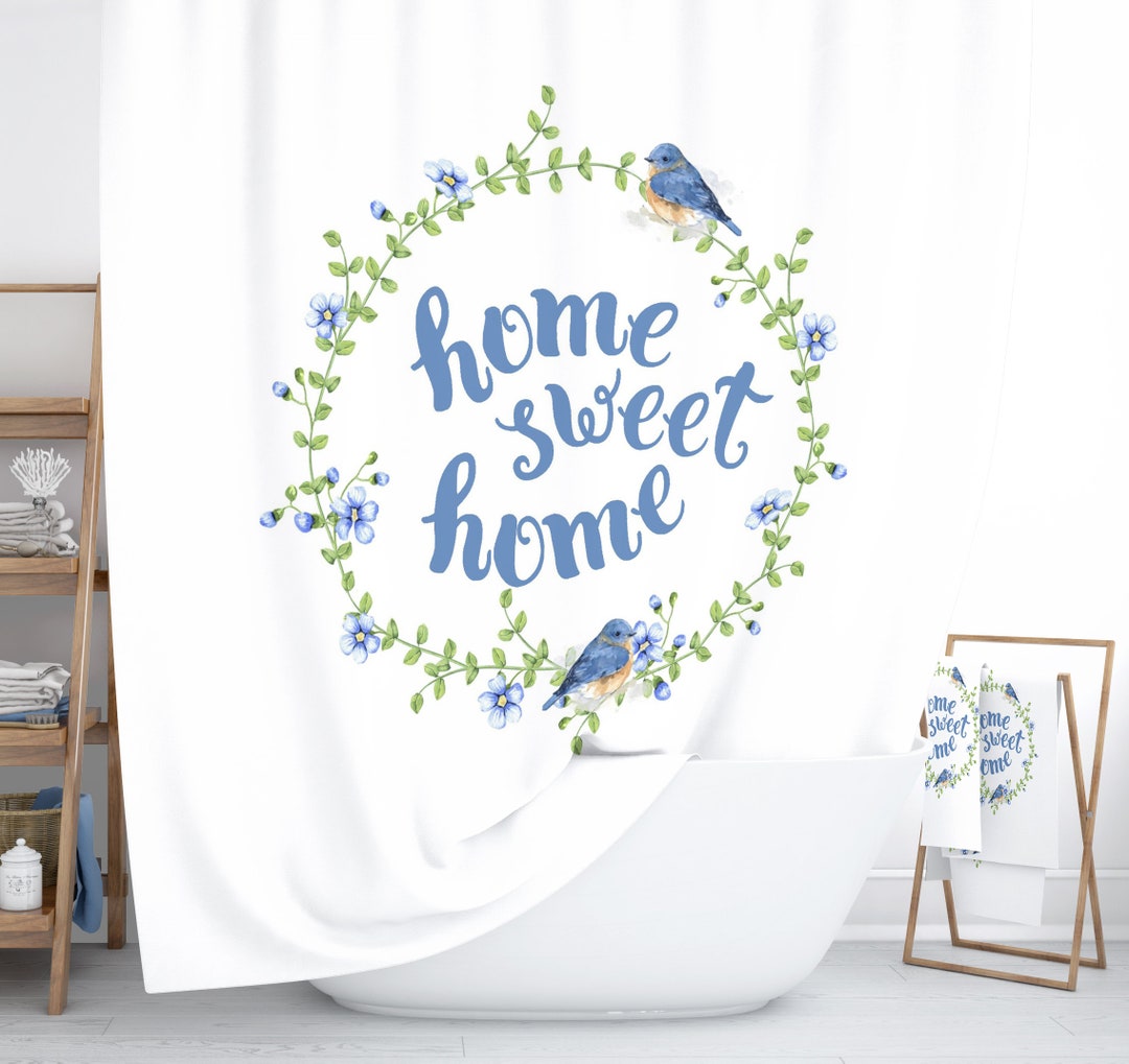 White Floral Shower Curtain, Cottage Chic Bathroom Decor