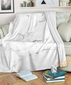 White Grunge Marble Sherpa Fleece Blanket Gifts for Family, for Couple