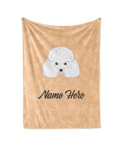 White Poodle Personalized Custom Blanket With Your Family Or Dog's Name - Great Gifts For Dog Lovers