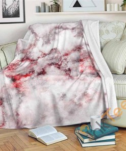 White Ruby Marble Sherpa Fleece Blanket Gifts for Family, for Couple