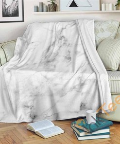White Smoke Marble Sherpa Fleece Blanket Gifts for Family, for Couple