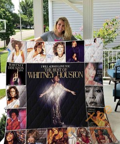 Whitney Houston Tribute Quilt Blanket Bedding Set with 2 Pillowcases
