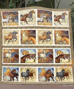 Wild Horses Quilt Blanket Bedding Set