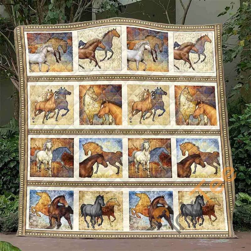 Wild Horses Quilt Blanket Bedding Set