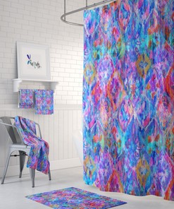 Wild Shibori Shower Curtain Bath Towel Bath Mat Build a Set