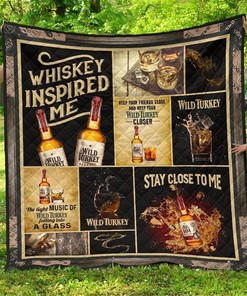 Wild Turkey Whiskey Inspired Me Funny Gift Quilt