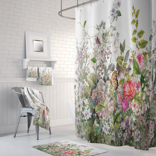 Wildflower Patch Shower Curtain With Optional Towels And Bath Mat