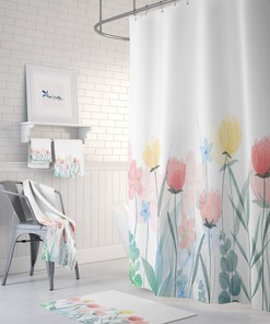 Wildflower Shower Curtain, Bath Mat, Towel Options