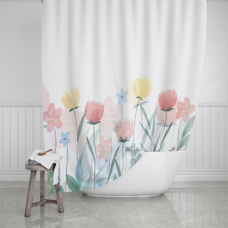 Wildflower Shower Curtain, Bath Mat, Towel Options - Image 2