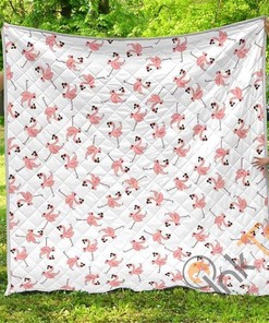Wine Flamingo Premium Quilt Blanket Bedding Set