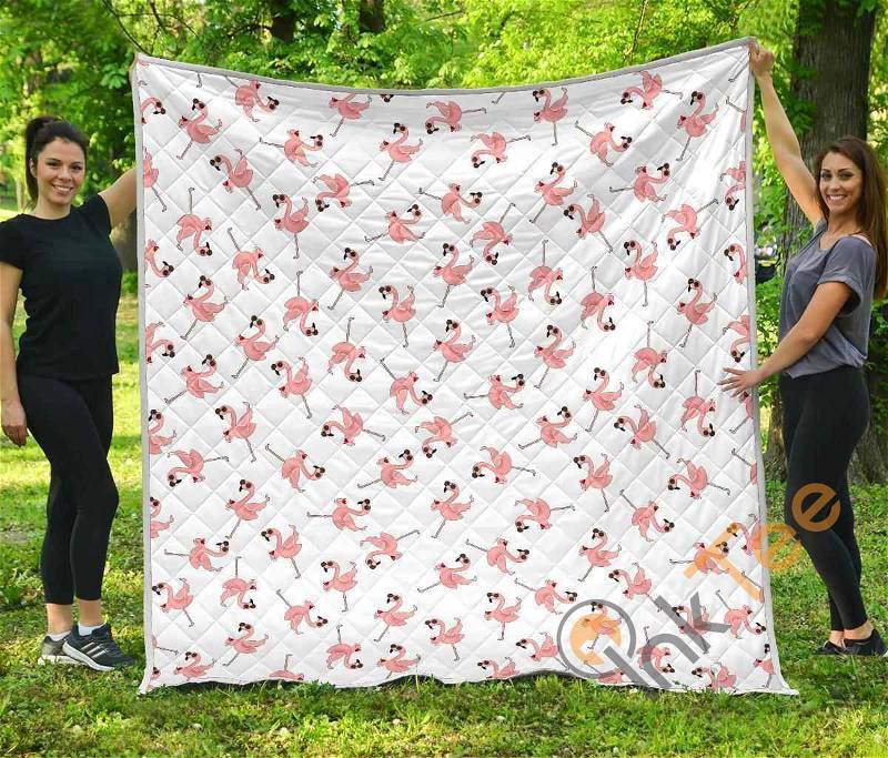 Wine Flamingo Premium Quilt Blanket Bedding Set