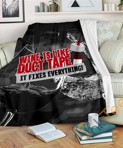Wine Is Like Duct Tape Sherpa Fleece Blanket Gifts for Family, for Couple