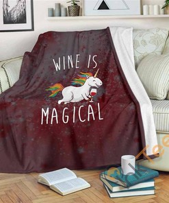Wine Is Magical Sherpa Fleece Blanket Gifts for Family, for Couple