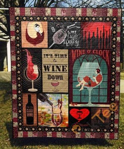 Wine Lady Quilt Blanket Bedding Set