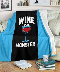Wine Monster Sherpa Fleece Blanket Gifts for Family, for Couple