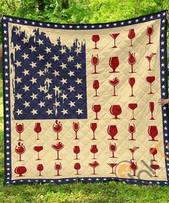Wine Premium Quilt Blanket Bedding Set