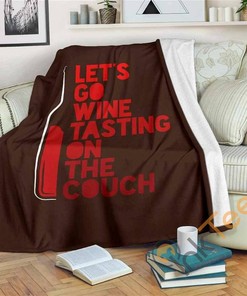 Wine Tasting On The Couch Sherpa Fleece Blanket Gifts for Family, for Couple