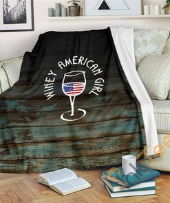 Winey American Girl Sherpa Fleece Blanket Gifts for Family, for Couple