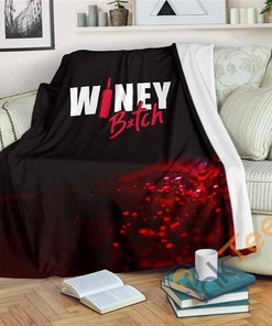 Winey B*tch Sherpa Fleece Blanket Gifts for Family, for Couple