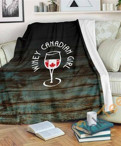Winey Canadian Girlwine Bestseller Sherpa Fleece Blanket Gifts for Family, for Couple