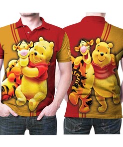 Winnie The Pooh Bear Tiger Fictional Character 3D All Over Print Polo Shirt