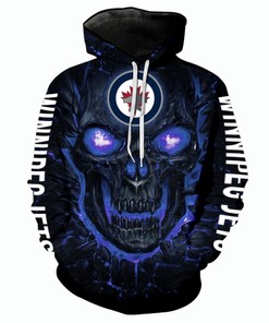 Winnipeg Jets Halloween Hoodie 3D Skulls Pullover Nhl